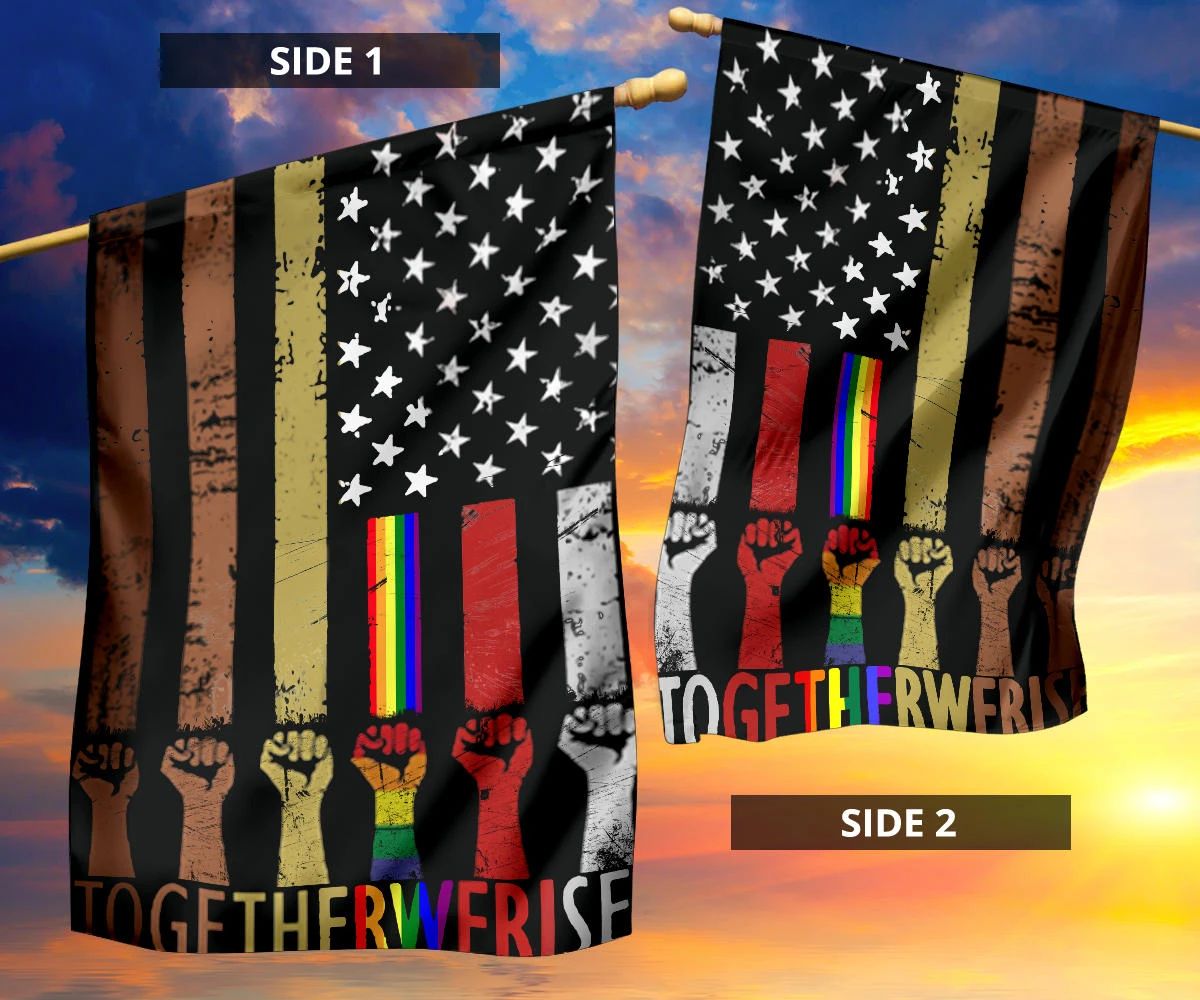 American Together We Rise Flag Juneteenth Be Kind Asl Flag Blm Patriotic Gifts