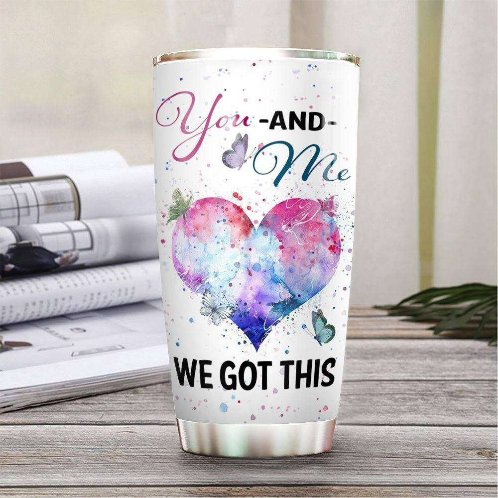 Personalized Elephant Couple Tumbler You And Me We Got This