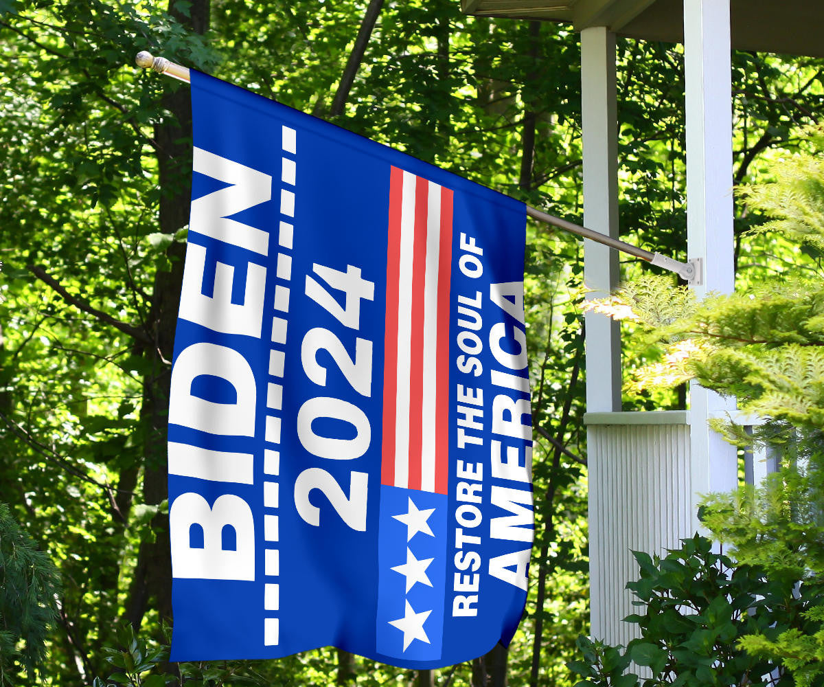 Biden 2024 Restore The Soul Of America Flag Re-Elect Joe Biden For President 2024 Banner