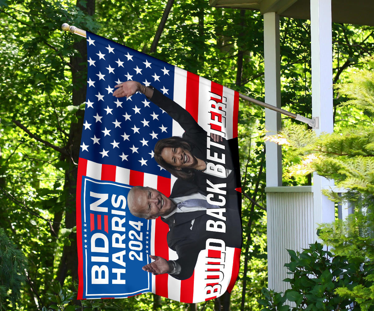 Biden Harris 2024 Flag Build Back Better USA Flag Re-Elect Biden For President Election