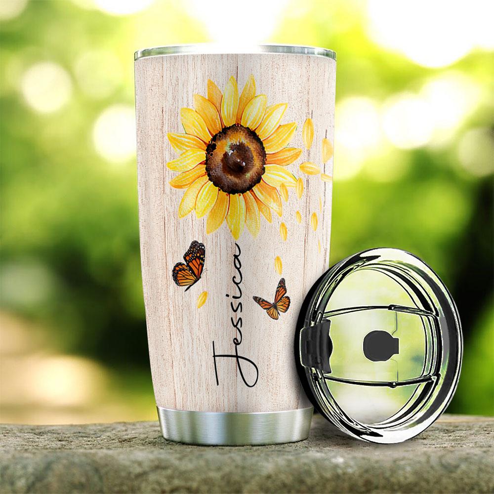 Personalized Jesus Tumbler Sunflower Tumbler I Am God