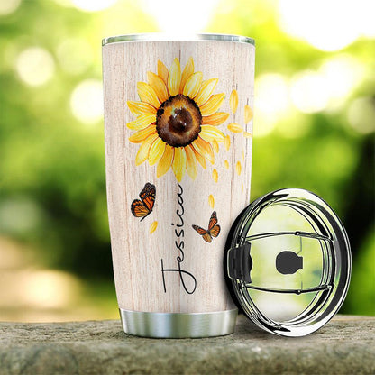 Personalized Jesus Tumbler Sunflower Tumbler I Am God