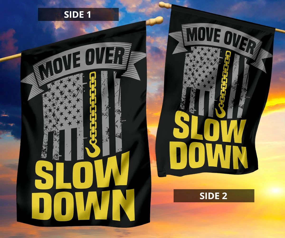 Thin Yellow Line Flag Move Over Slow Down Tow Truck Drivers Flag Gift For Home Decor