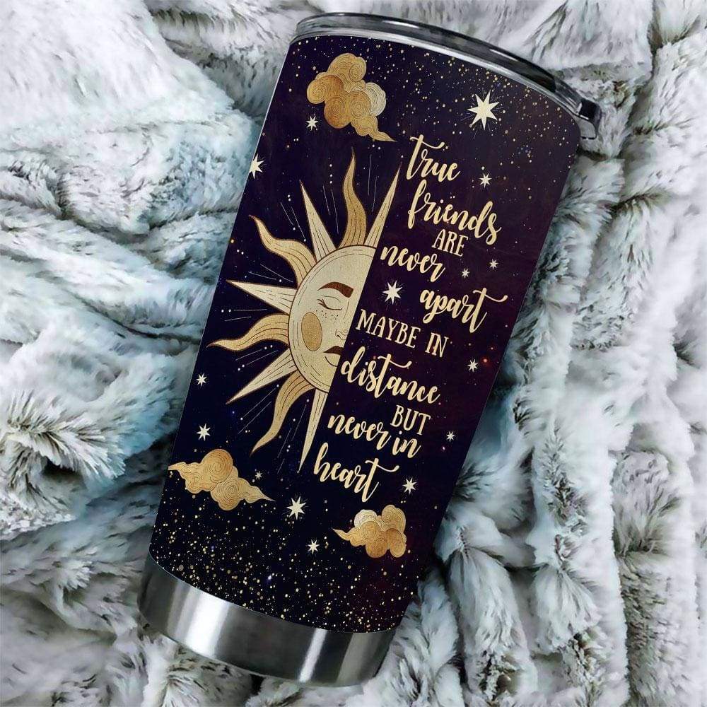 Matching Best Friend Tumblers True Friends Are Never Apart Maybe In Distance Sun And Moon