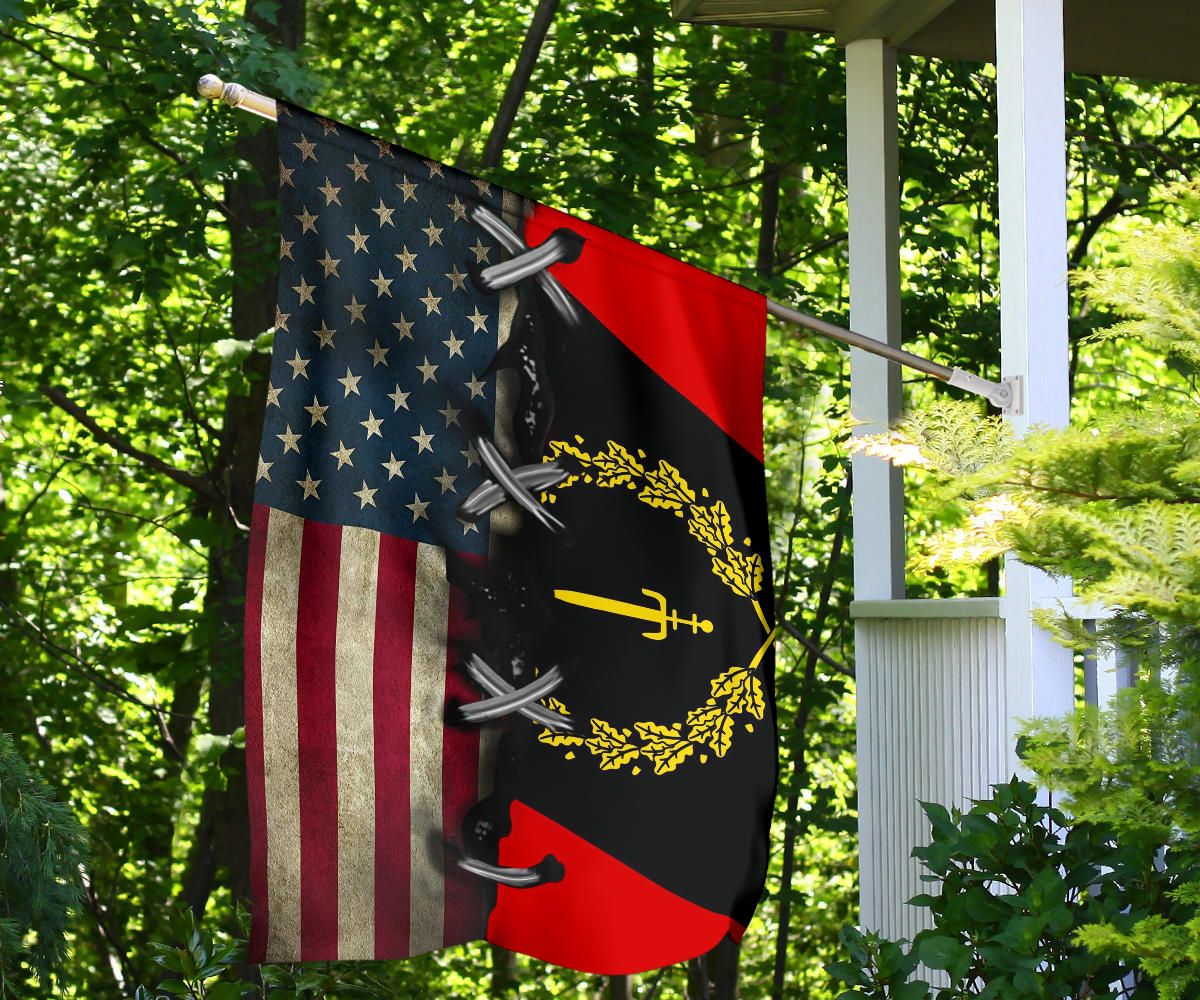 Black American Heritage Flag 1967 And American Flag Old Retro Black African American