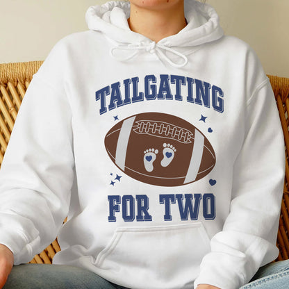 Football Pregnancy Announcement Shirt, Fall Maternity Sweatshirt, Football Gender Reveal, Baby Shower Top Gift, Tailgating for Two Hoodie