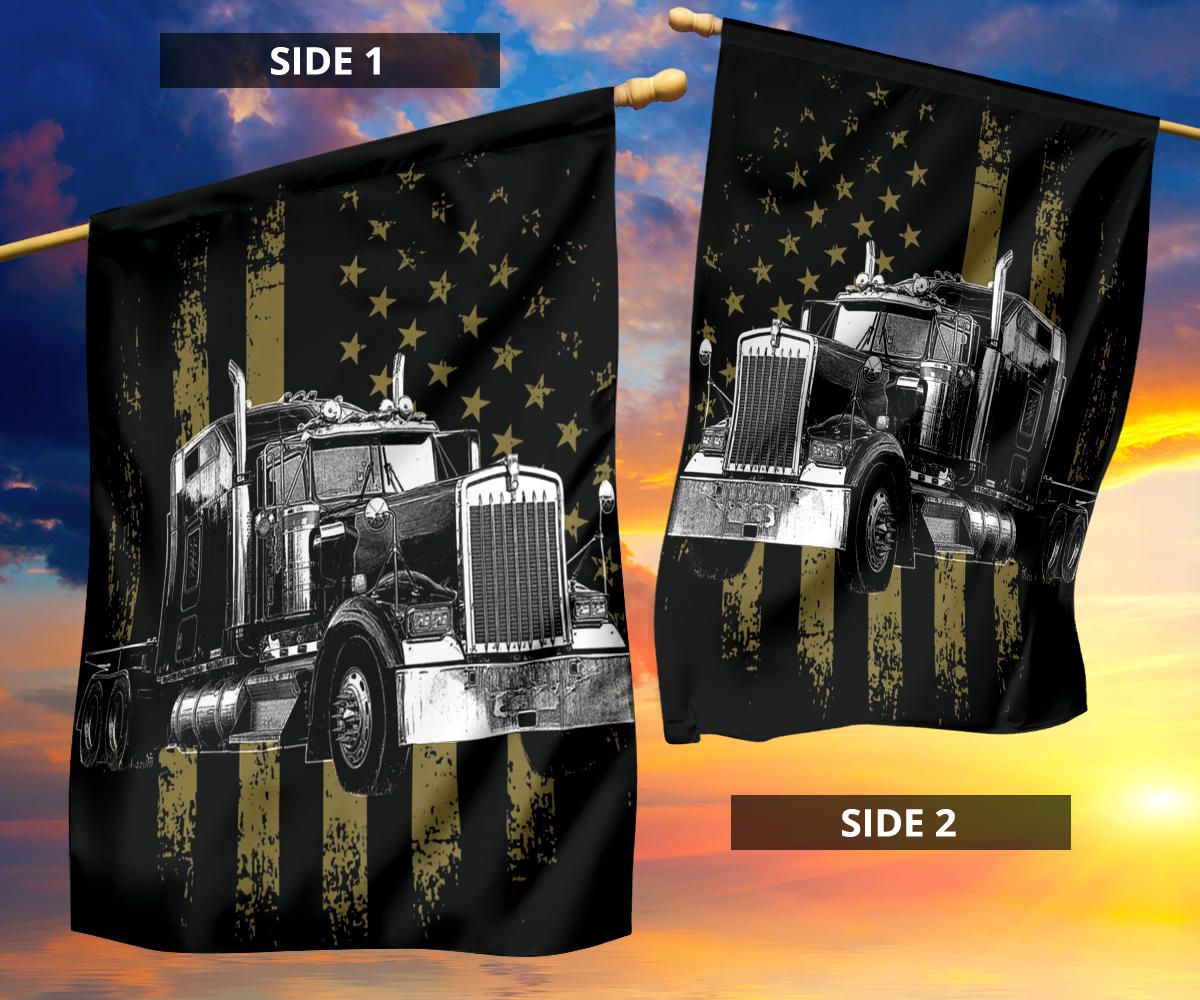 Truck Flag American Flag Indoor Outdoor Decor Gift Ideas For Trucker Truck Drivers