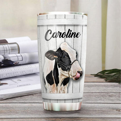 Personalized 20oz Cow Stainless Steel Tumbler Just A Girl Who Loves Cows