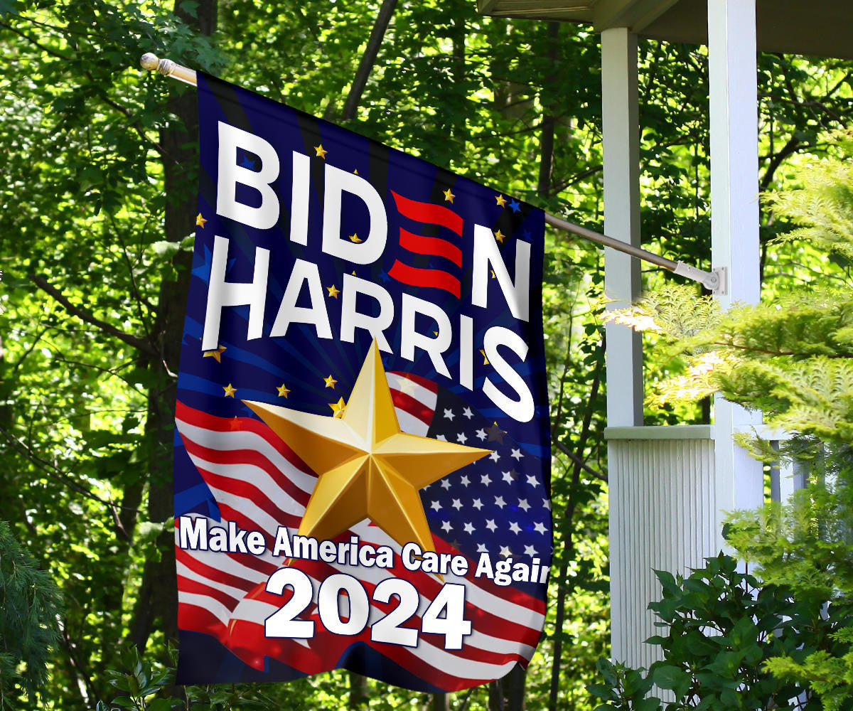 Biden Harris 2024 Flag Make America Care Again Joe Biden Presidential Election Flag