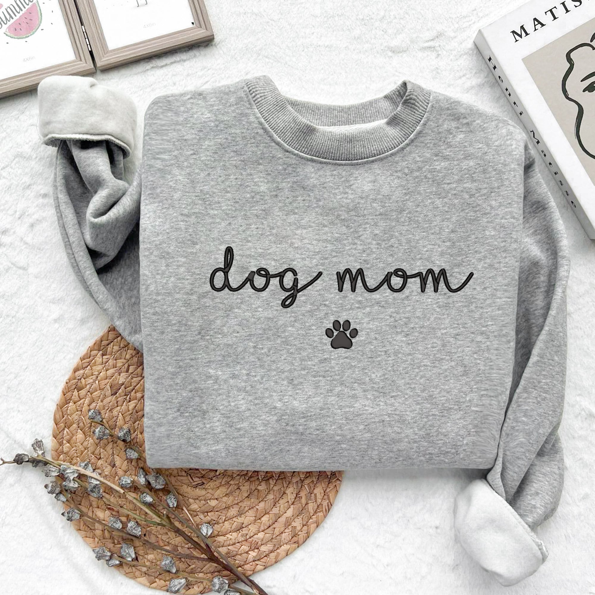 Embroidered Dog Mom Sweatshirt, Mom Life Sweatshirt, Mothers Day Gift, Embroidered Dog Mom Sweatshirt, Dog Mom Gift For Motherday