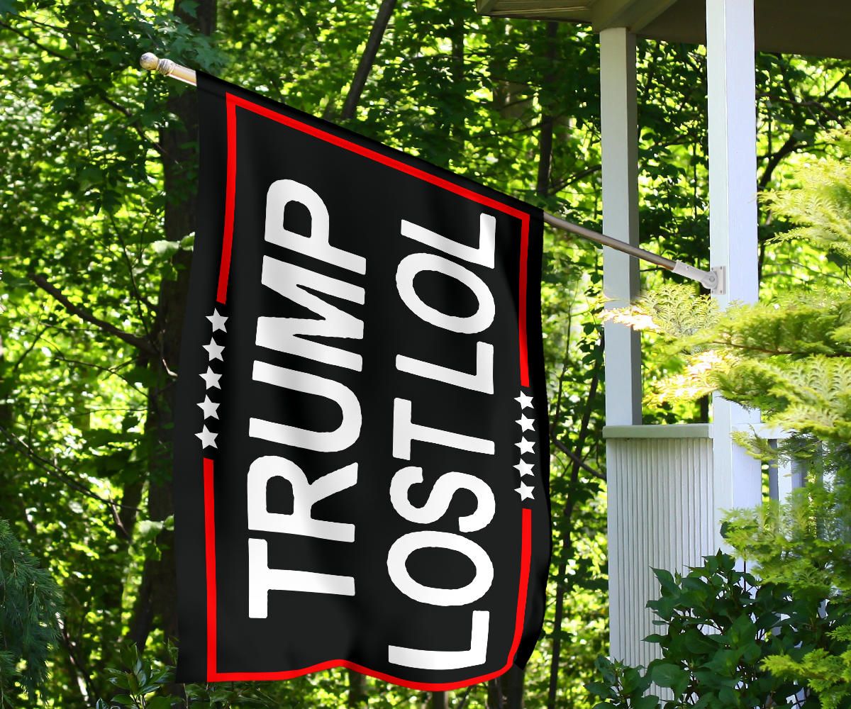 Trump Lost Flag Lol Funny Anti Trump Flag Merchandise Indoor Outdoor Decor