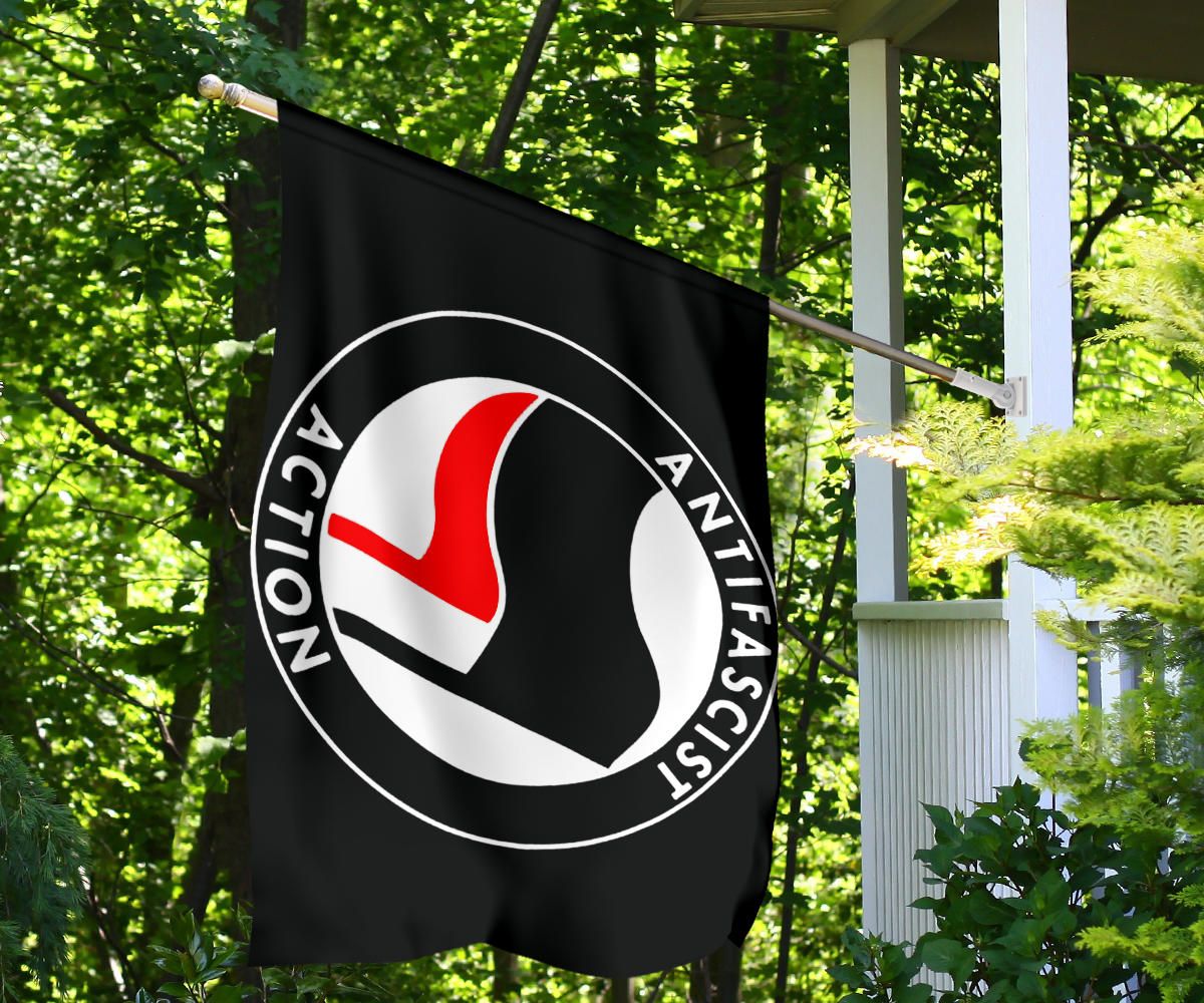 Anti Fascist Action Flag Banner Antifa Protest Anti Racism Flag For Yard Outside Decoration