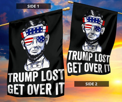 Trump Lost Flag Trump Lost Get Over It Anti Trump Flag Donald Trump Loser Merchandise