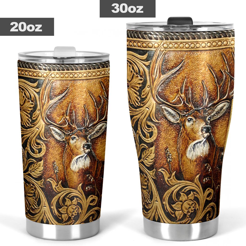 Deer Hunting Tumbler Wood Deer Style