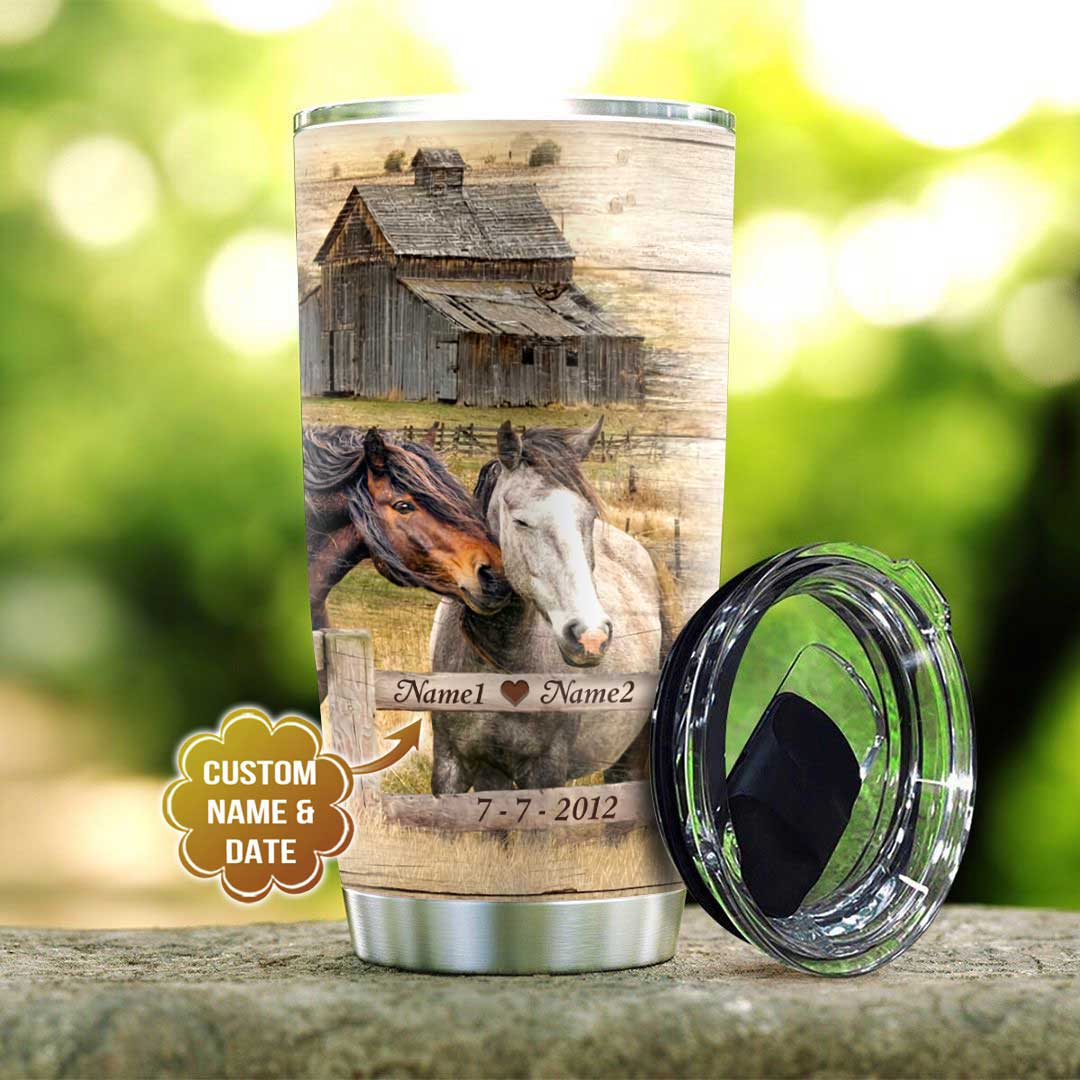 Personalized Horse Couple Tumbler I Cross My Heart