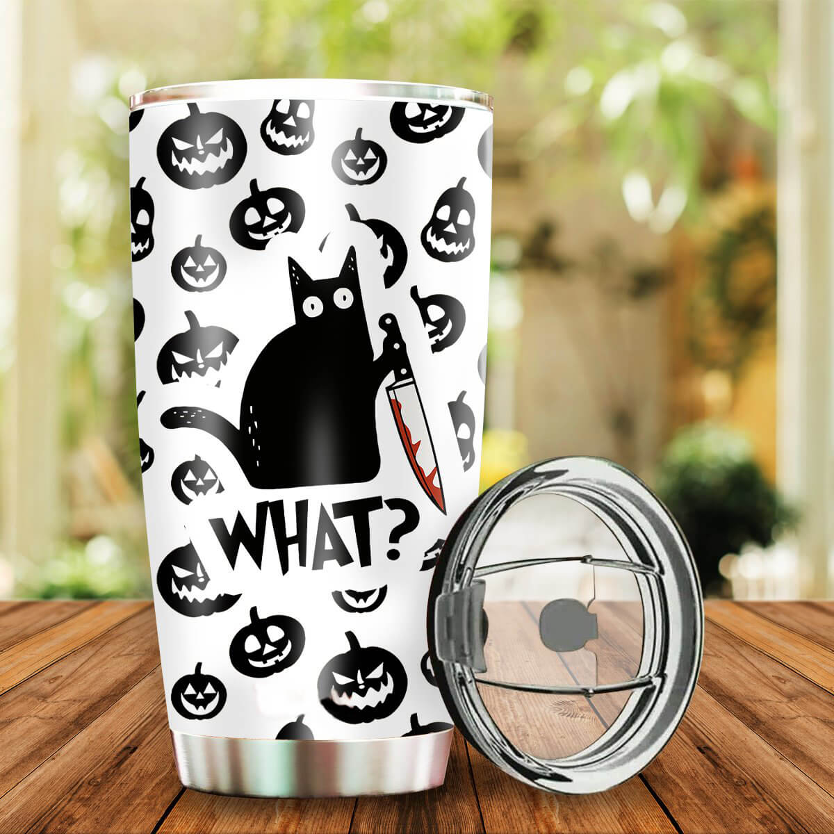 Personalized Halloween Tumbler What Cat Tumbler