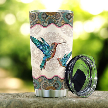 Personalized Hummingbird Mandala Tumbler