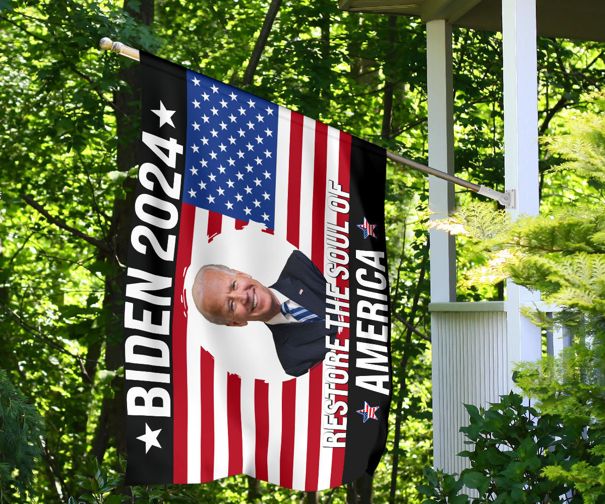 Biden 2024 Restore The Soul Of America Flag Vote For Biden 2024 Merchandise