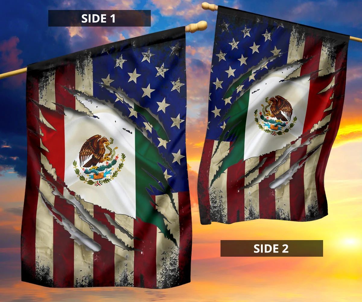 USA Mexico Combination Flag Mexican American Friendship Patriotic Flag