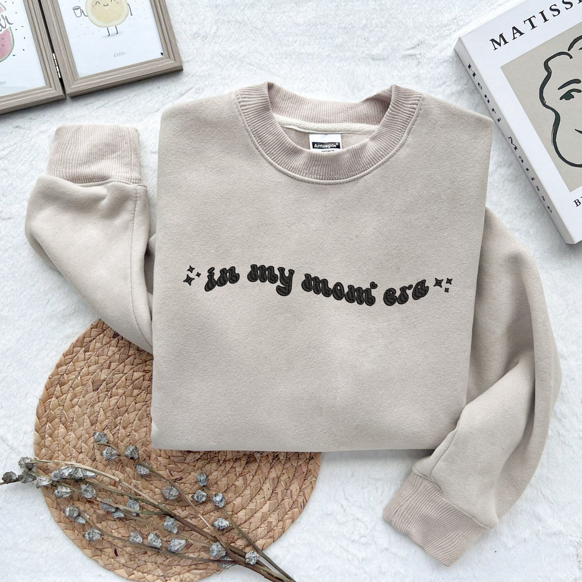 Embroidered In My Mom Era Sweatshirt, Trending Embroidered Sweatshirt, Unique Sweater Gift For Mom, Cute Mama Embroidery Sweatshirt