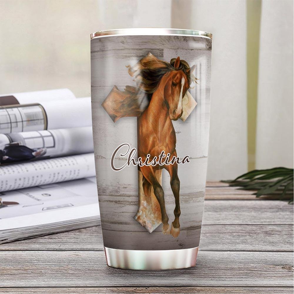 Personalized Horse Tumbler When I Rise Give Me Jesus