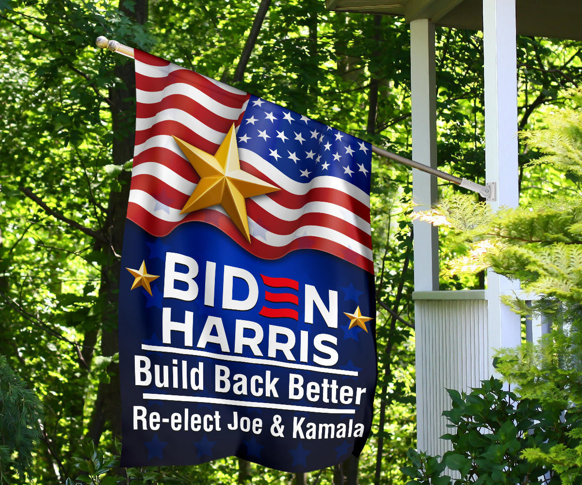 Biden Harris 2024 Flag Build Back Better Re-Elect Joe And Kamala Presidential Campaign