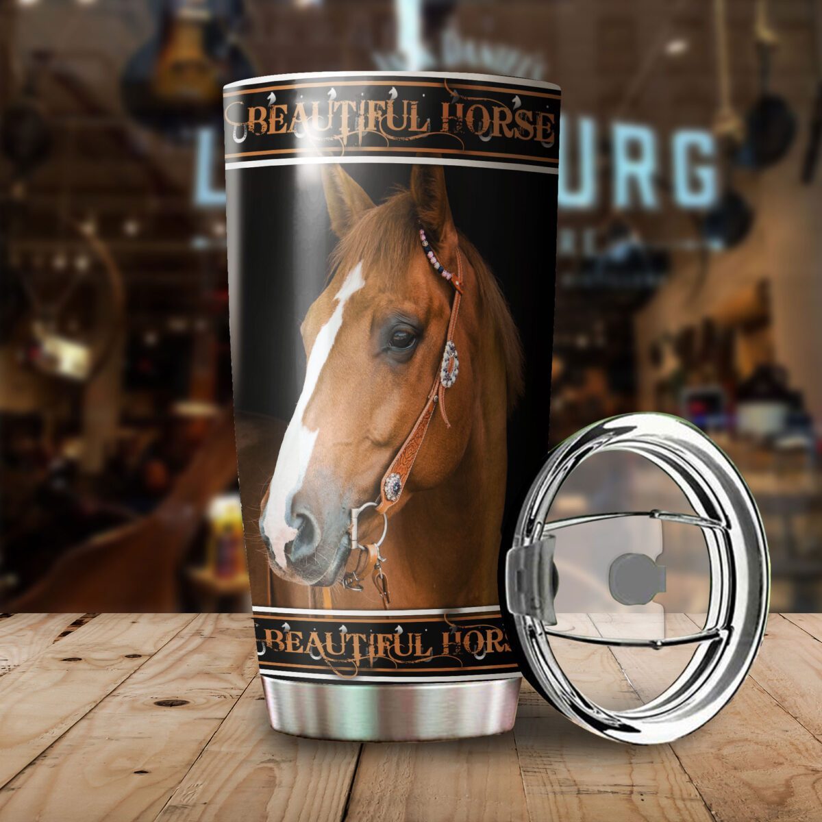 20oz Beautiful Horse Tumbler For Horse Lover