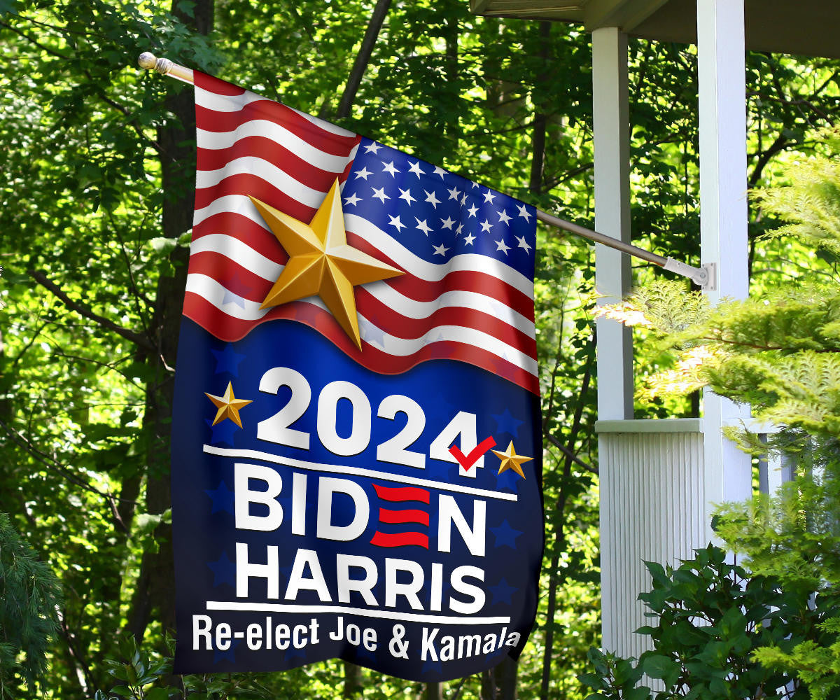 Biden Harris 2024 Flag Re-Elect Joe And Kamala For U.S President Campaign Voting Flag