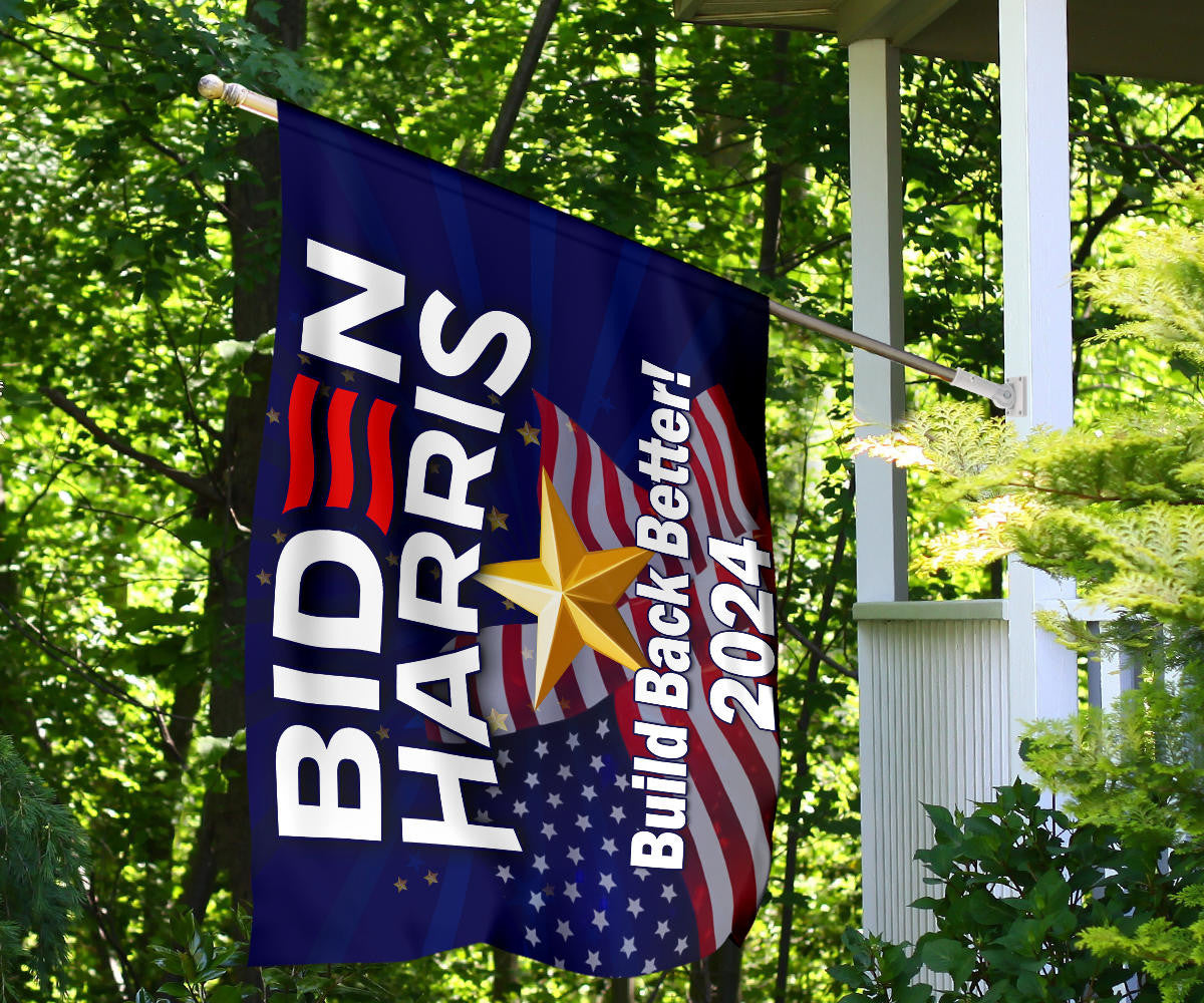 Biden Harris 2024 Flag Build Back Better Joe Biden Presidential Campaign Slogan Merch