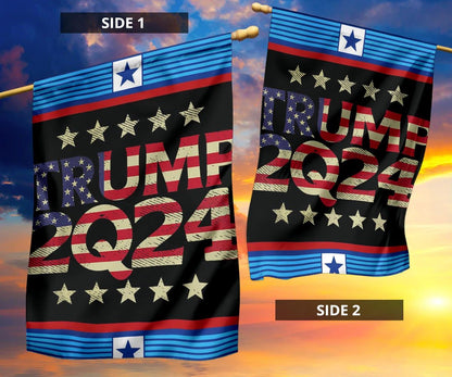 Trump 2024 Jfk Jr Flag Stripes On American Flag Garden Decoration Patriot Gifts