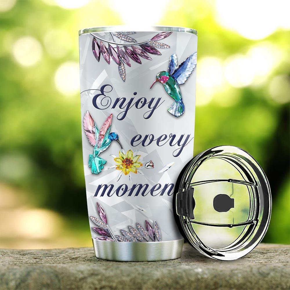 Personalized Hummingbird Tumbler Enjoy Every Moment