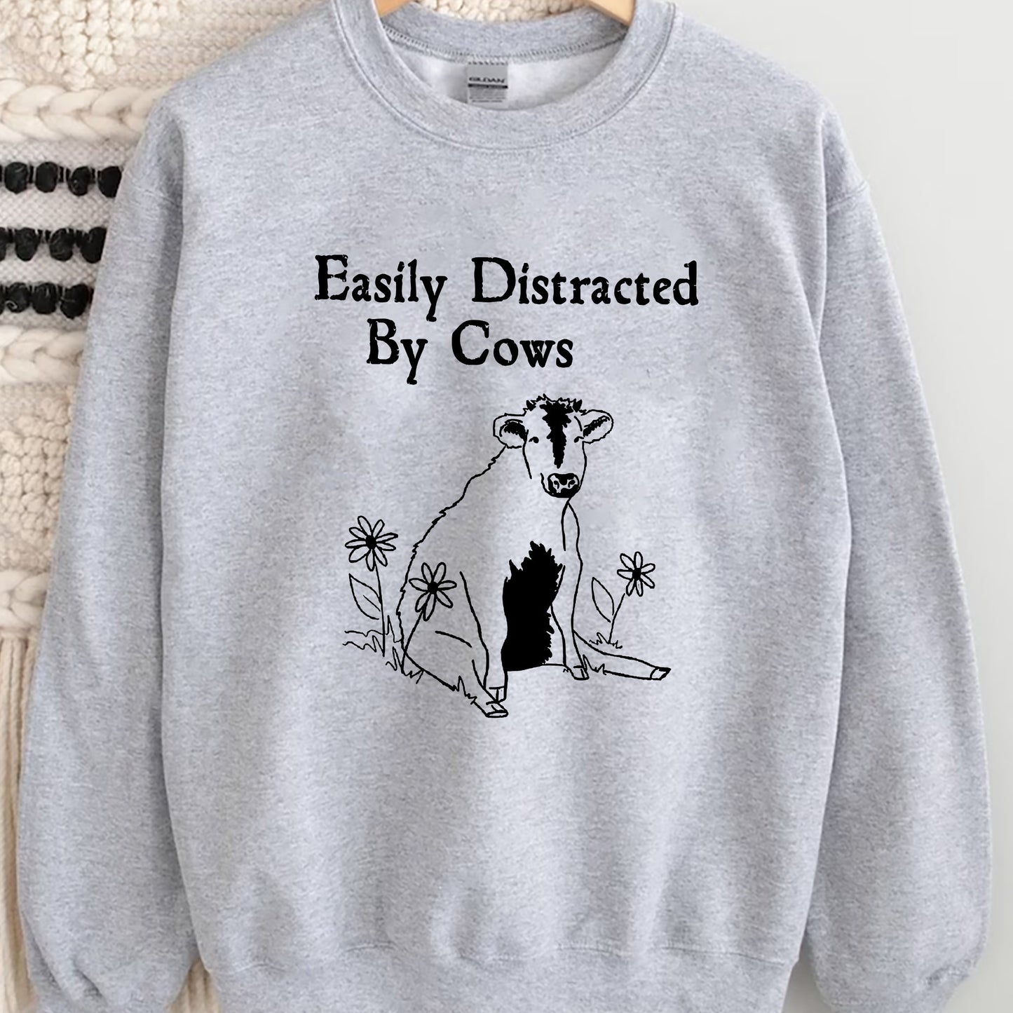 Easily Distracted By Cows Shirt, Trending Unisex Tee Shirt,Unique Shirt Gift,Easily Distracted By Cows Sweatshirt,Funny Cow Farm Love Hoodie