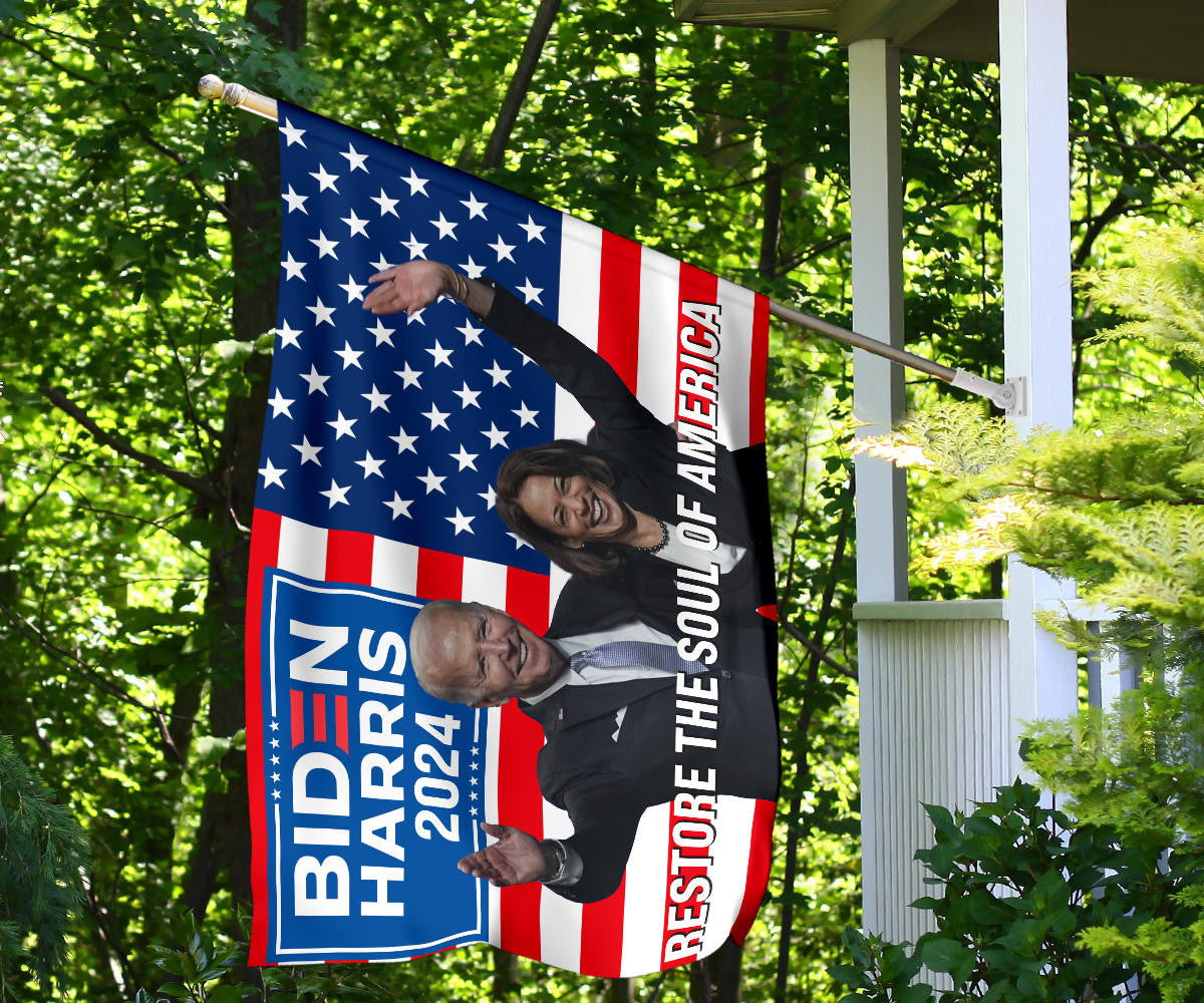 Biden Harris 2024 Flag Restore The Soul Of American Flag Biden Harris 2024 Merchandise