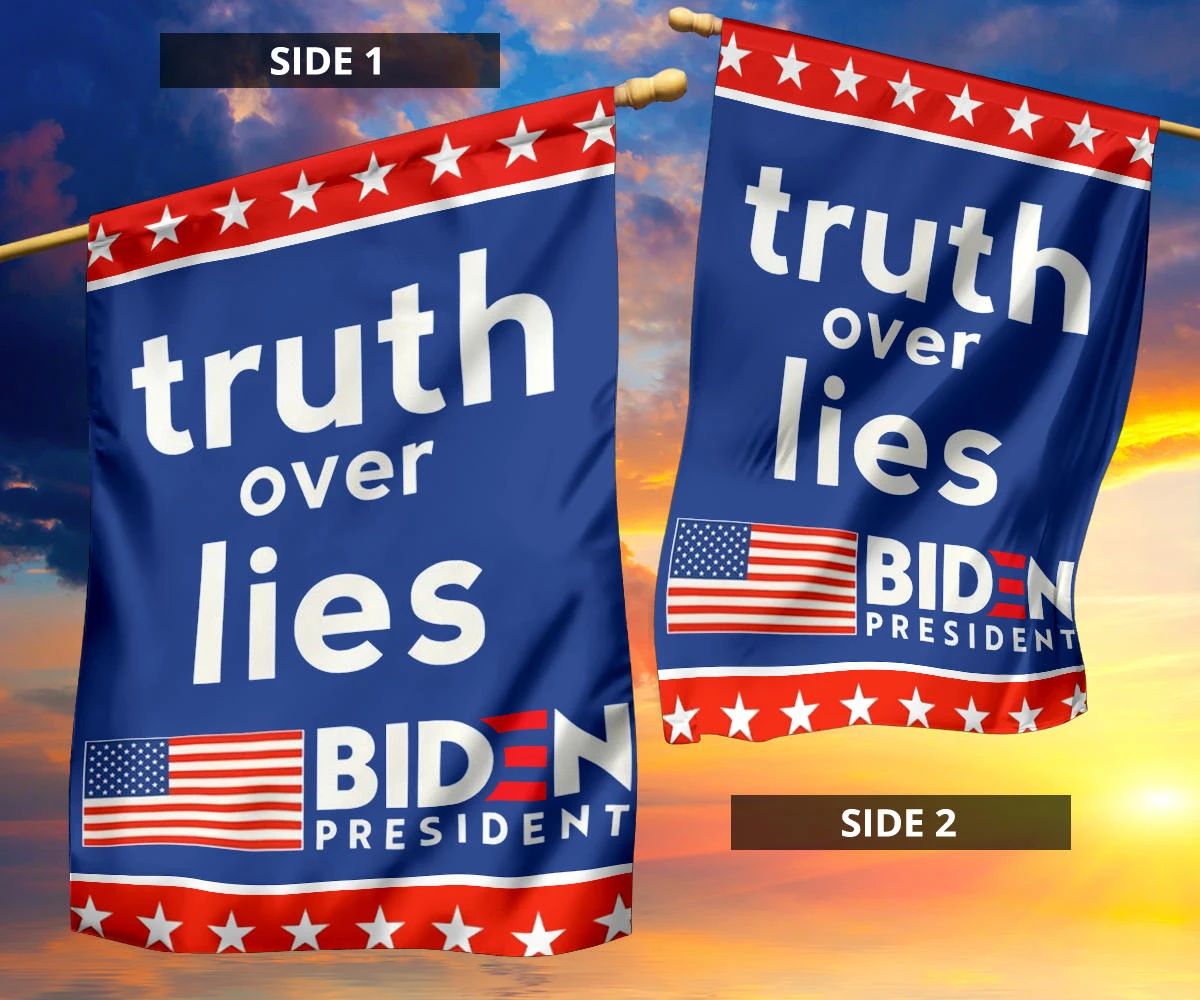 Truth Over Lies Biden President American Flag Biden Harris 2024 Political Campaign Merchandise