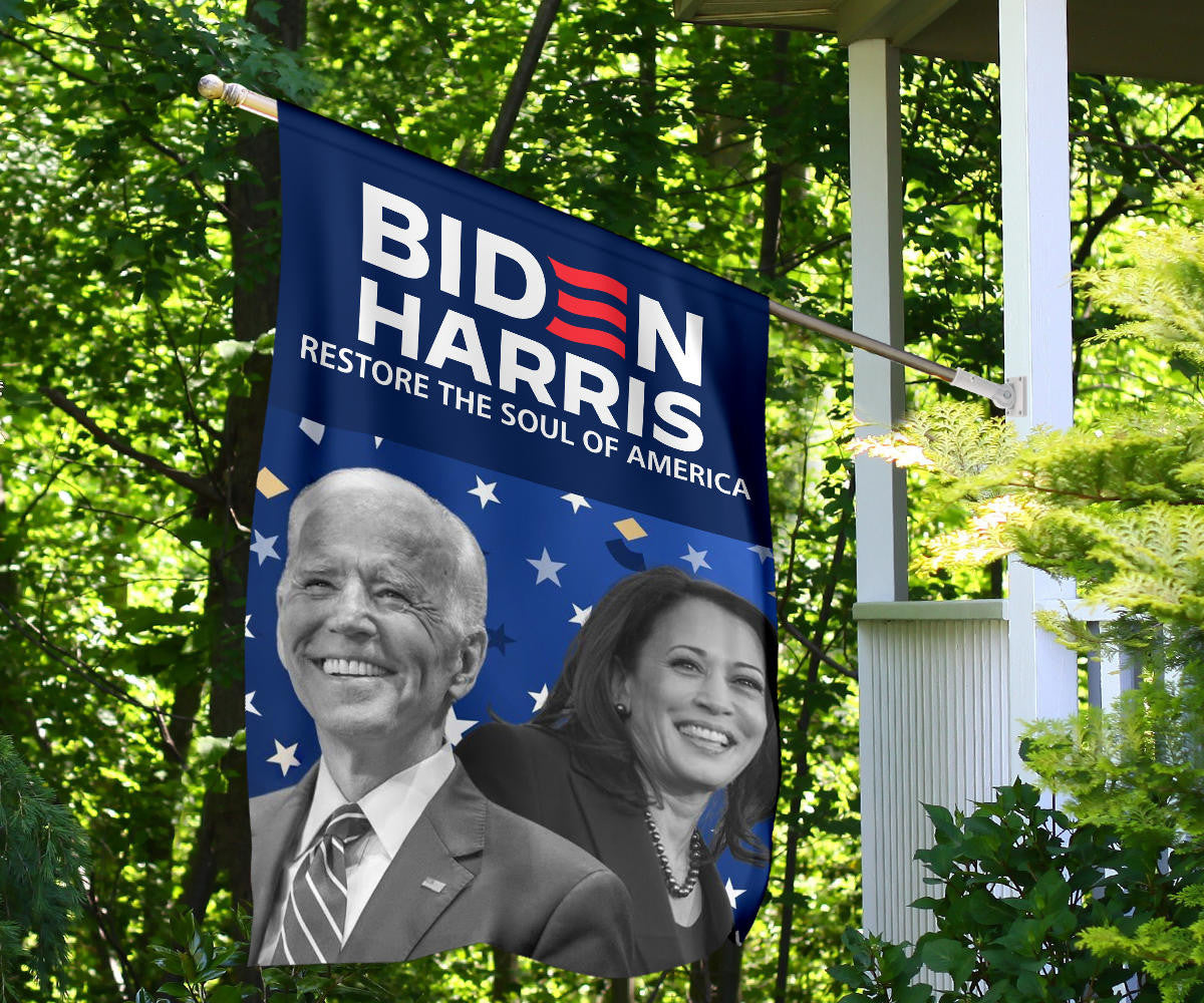 Biden Harris 2024 Restore The Soul Of America Flag Dark Brandon Merch Gifts For Biden Lovers