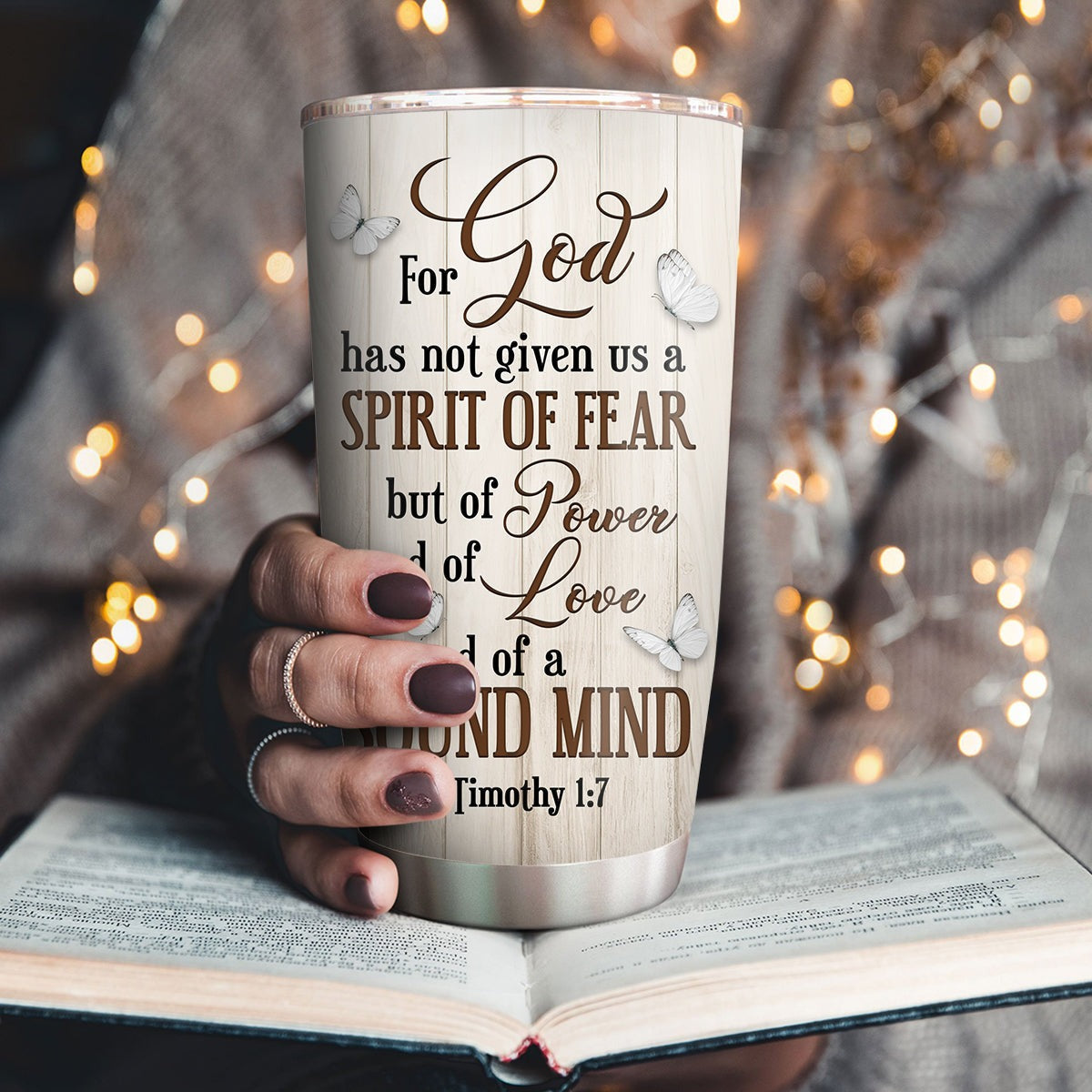 Personalized Christian Tumbler God Has Given Us Power And Sound Mind