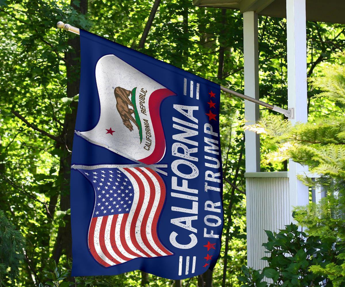 American And California For Trump Flags Support For President