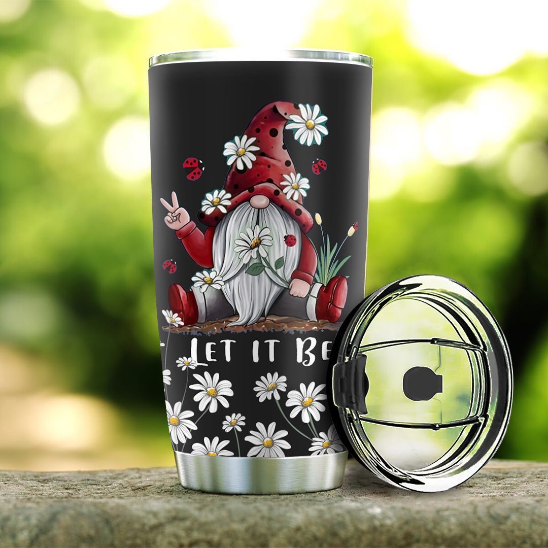 Personalized Funny Tumbler Hippie Gnome Let It Be