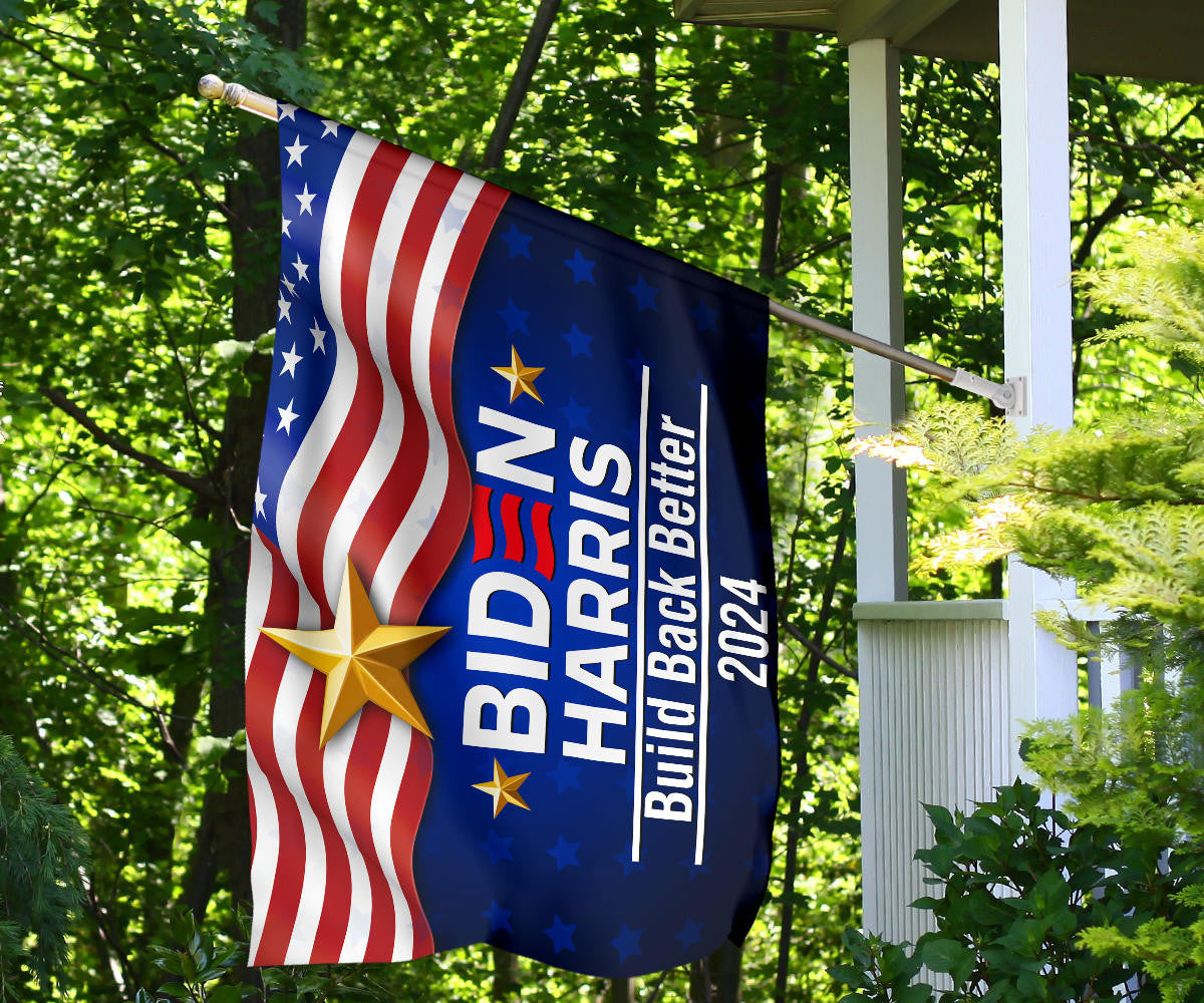 Biden Harris 2024 Build Back Better Flag USA Democrats For Joe Biden Voting Flag