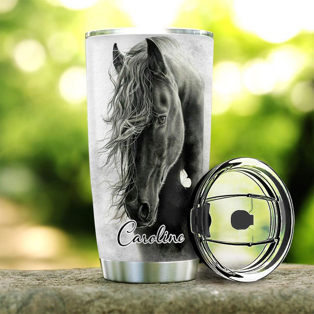 Personalized 20oz Horse Tumbler Let Your Faith Be Bigger Than Your Fear