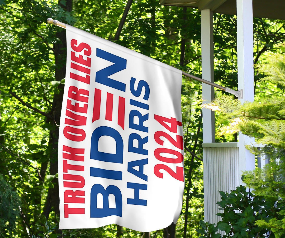 Truth Over Lies Biden Harris 2024 Flag Supporters Biden Harris Political Flag For Democrats