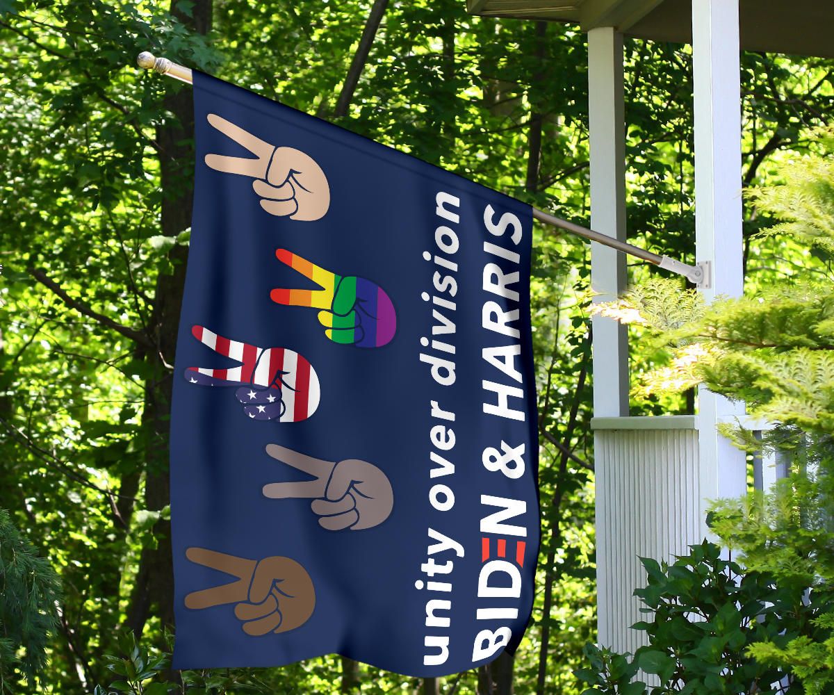 Unity Over Division Biden And Harris Flag Patriotic LGBT Voters Biden Political Lawn Flags