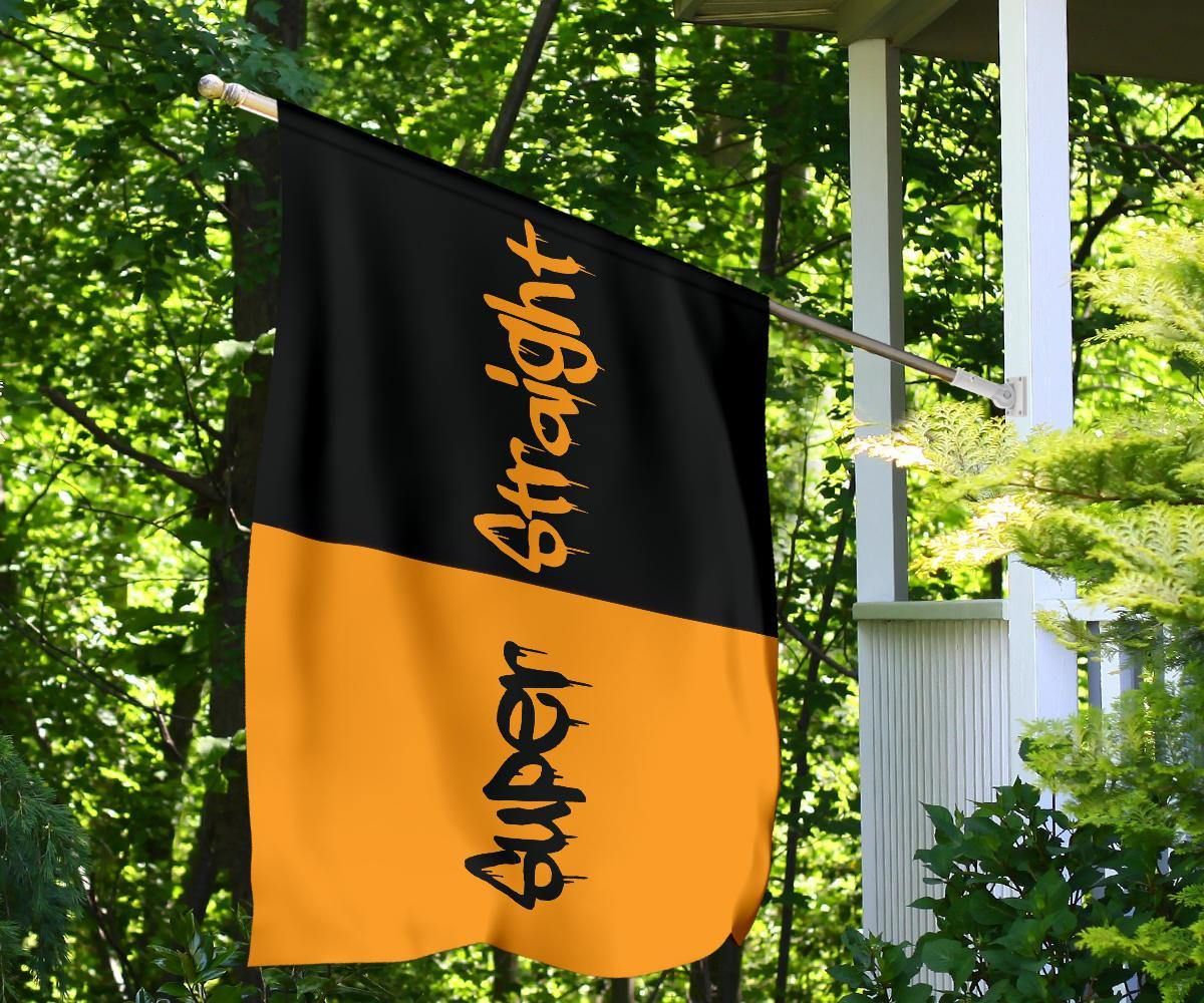 The Super Straight Flag Super Straight Movement Flags Black And Orange Merch