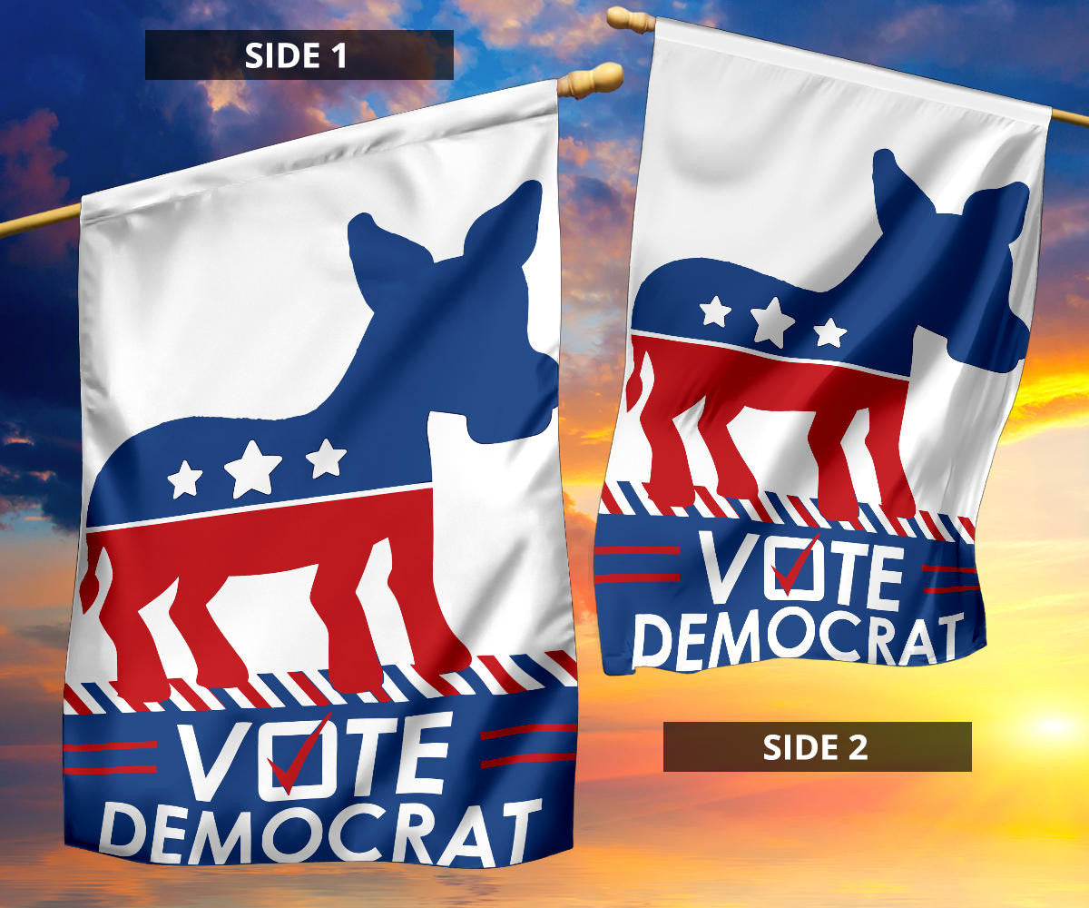 Vote Democrat Flag Presidential Election Political Vote Blue For Democrats Banner