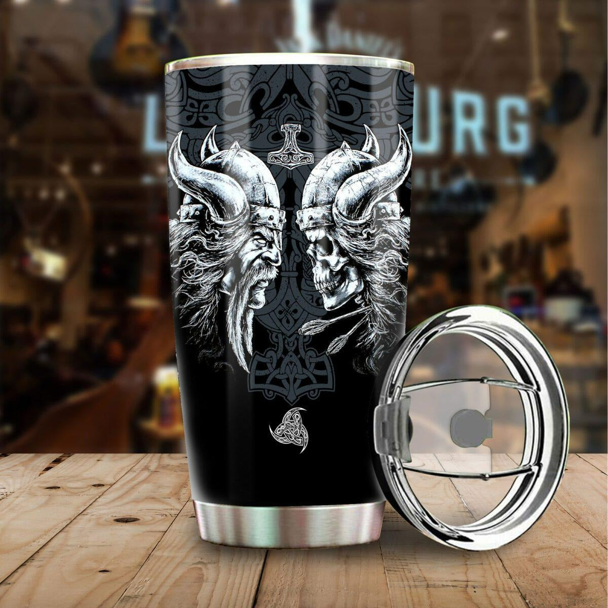 Viking Man Skull Tumbler