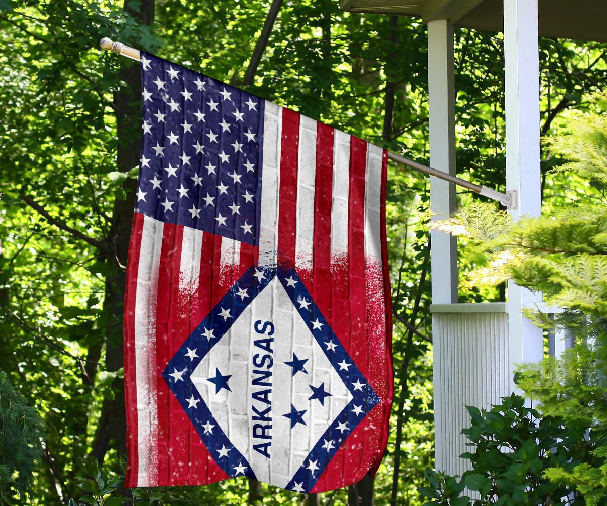 Arkansas State Flag American Flag U.S Patriotic Arkansas Resident House Decorating