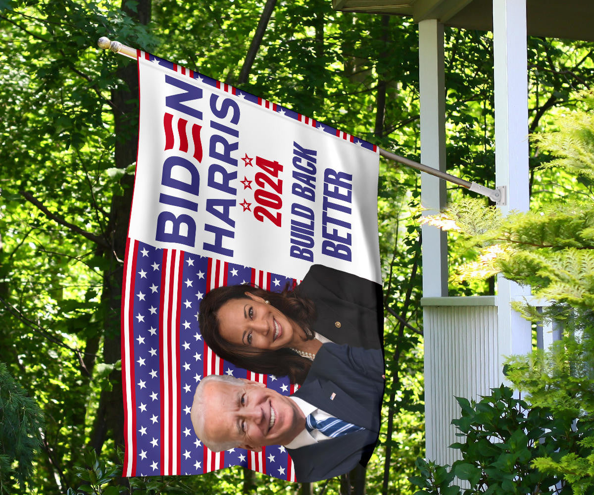 Biden Harris 2024 Build Back Better Flag Re-Elect Biden Running For President 2024