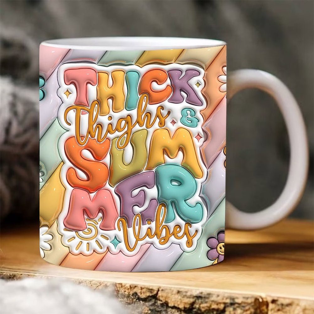 3D Summer Vibes Coffee Mug Birthday Christmas Gift