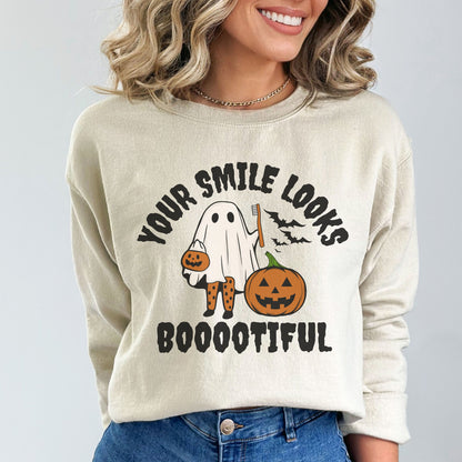 Pediatric Dentist Crewneck , Your Smile Looks Bootiful, Dental Assisant Tee, Spooky Dental Hygienist Sweater