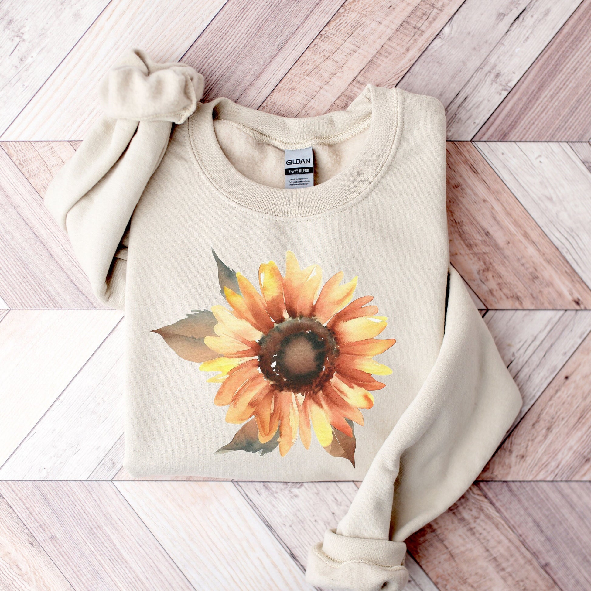 Fall Floral Sweatshirt, Watercolor Sunflower Shirt, Wildflower Fall Sweater, Thanksgiving Sweatshirt, Women's Fall Gift